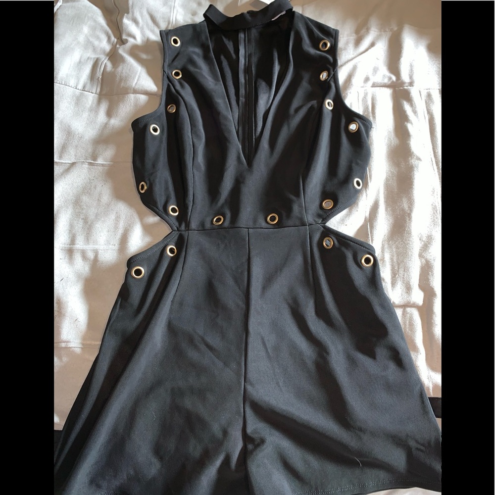 Black Deep-V Romper